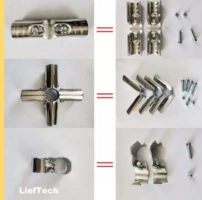 ISO9001 Chrome Plated Pipe Fittings Joint 2 Pipe Mounting Bracket