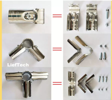 T bentuk vertikal Chrome tabung dan Fittings gabungan konektor