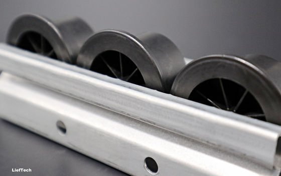 Racking aliran Steel Roller Track Standar Tipe 40 Retain Edge Wheel