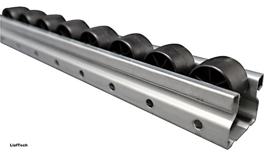 4 meter Steel Pipe Track Roller Komponen rak aliran roda yang diperluas
