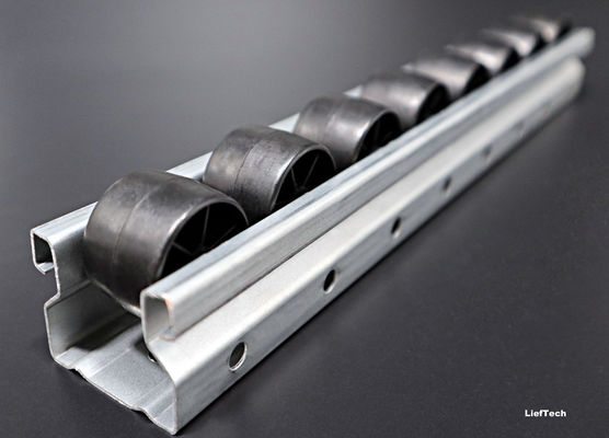 4 meter Steel Pipe Track Roller Komponen rak aliran roda yang diperluas