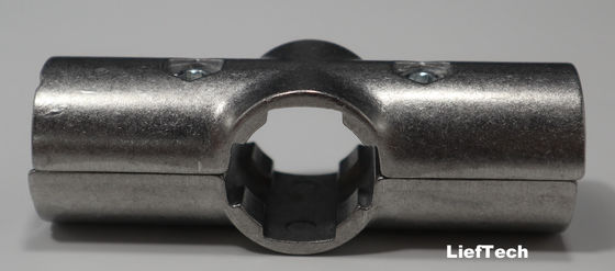 6063 T5 Aluminium Alloy Cross Pipe Joint Mudah perakitan permukaan teroksidasi