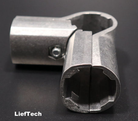 4 Way Aluminium Pipe Connectors ukuran standar 90 derajat Sudut kanan sendi