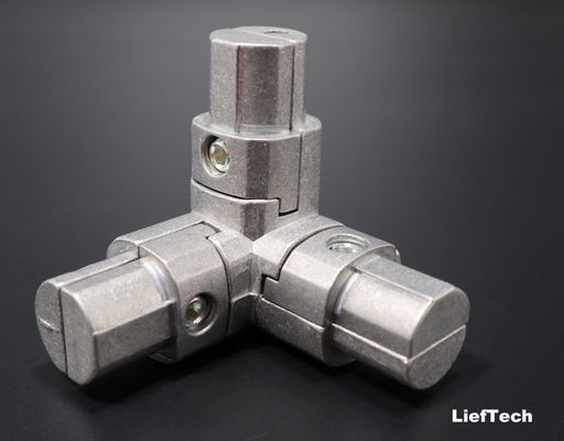 Tiga dimensi 90 derajat Pipe Joint Anodized Aluminium Connector