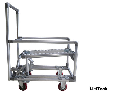 Kapasitas stabil Pipe Work Bench Discharge Cart Aluminium Alloy